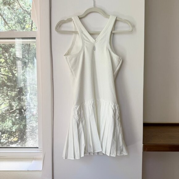 New Free People Tie Breaker Tennis Dress Drop Waist Pleated Skirt White Medium - Picture 7 of 10